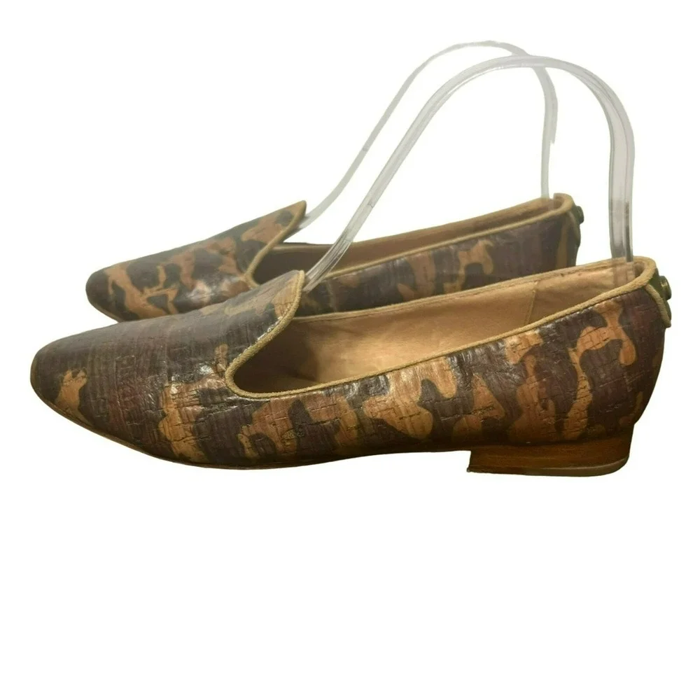 Australia Luxe Collective Camo‎ Loafers Flats Leather Brown Tan Slip On Shoes 6